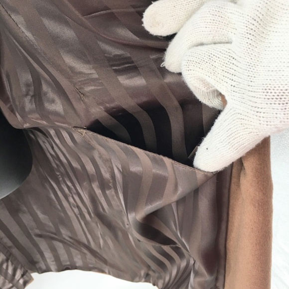 Louis Dell' Olio Mens Overcoat Cashmere Winter Brown Trench Coat Sz 46L - Picture 9 of 16